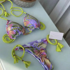 Marina Luxe Rope‑Tie Bikini Set