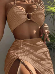 Pleated Hollow-Out Resort Wear