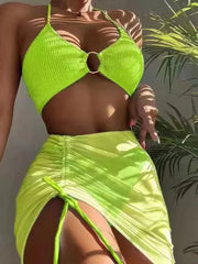 Pleated Hollow-Out Resort Wear