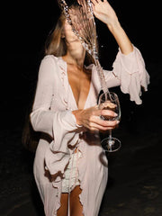 Ruffle Long Vacation Wrap