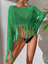 Cropped Tassel Mesh Overlay