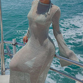 Sheer Backless Vacation Wrap
