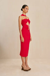 Tinsel-Touched Midi Dress
