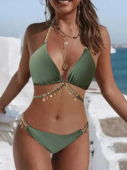 Bold High-Waist Bikini �Crisscross Style
