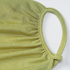 Classy Solid Color Fishtail Cowl Neck Low Back Slip Maxi Dress - Green