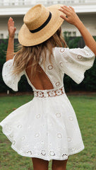 Fleurâ„?- Backless Bell-Sleeve Dress