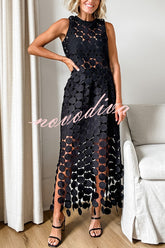 Noir Tempo Skirt �Sheer Circle Tassel Maxi