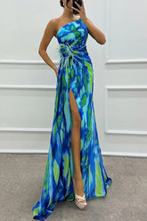 Aria Women's Maxi Dress | One-Shoulder, Split