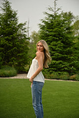 Summer Tan Top - White