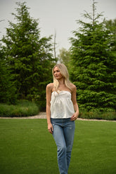 Summer Tan Top - White