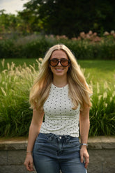 Polka Dot Tee - White