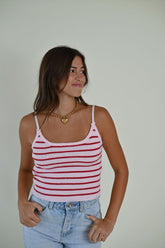 Playful Knit Tank Top- Pink