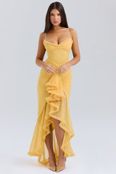 Sunset Ruffle Mesh Dress