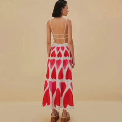RED HEARTS V ECK SLING Dress