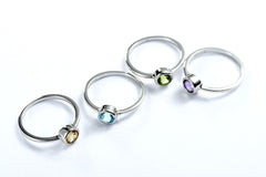 Authentic 925 Sterling Silver Ring with Natural Amethyst Gemstone Ring
