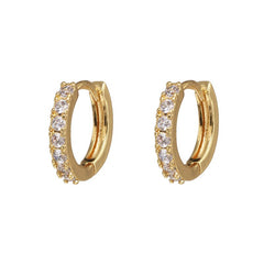 Classic Copper Gold Metal Huggies Small Hoop Women Cartilage Earrings