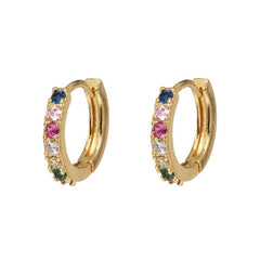 Classic Copper Gold Metal Huggies Small Hoop Women Cartilage Earrings