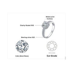 Classic 925 Sterling Silver with Zircone Gemstone Rings