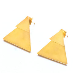 Minimalism Gold Silver Color Geometric Round Stainless Steel Woman Earring