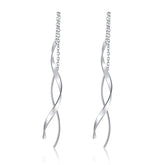 Luxury Rose Gold Threader Thin Bar Spiral Wire Woman Earrings