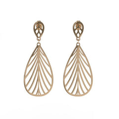Modern Stainless Steel Big Hollow Striped Woman Earring