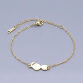 100% Stainless Steel Dainty Kitty Cat Charm Bracelet