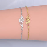 100% Stainless Steel Dainty Angel Wing Charm Bracelet
