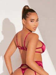 Say My Name 3-Piece Garter Lingerie Set