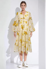 Elegant Floral Tea Dress