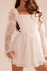 Sancia Vintage Puff Sleeve Mini Dress