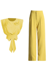 Sleeveless Bow Top & Pants Set