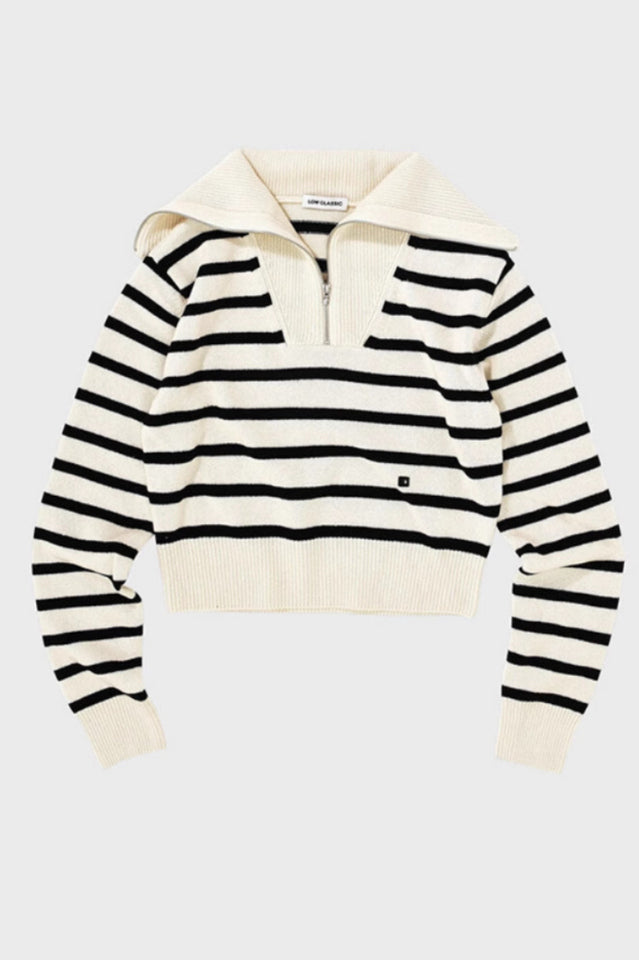 Low Classic Stripe Sailor Zip-up Knit