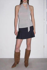 Pleated Plaid Skirt