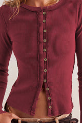 Ainoa Bordeaux Cardigan