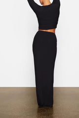 Soft Lounge Ruched Long Skirt