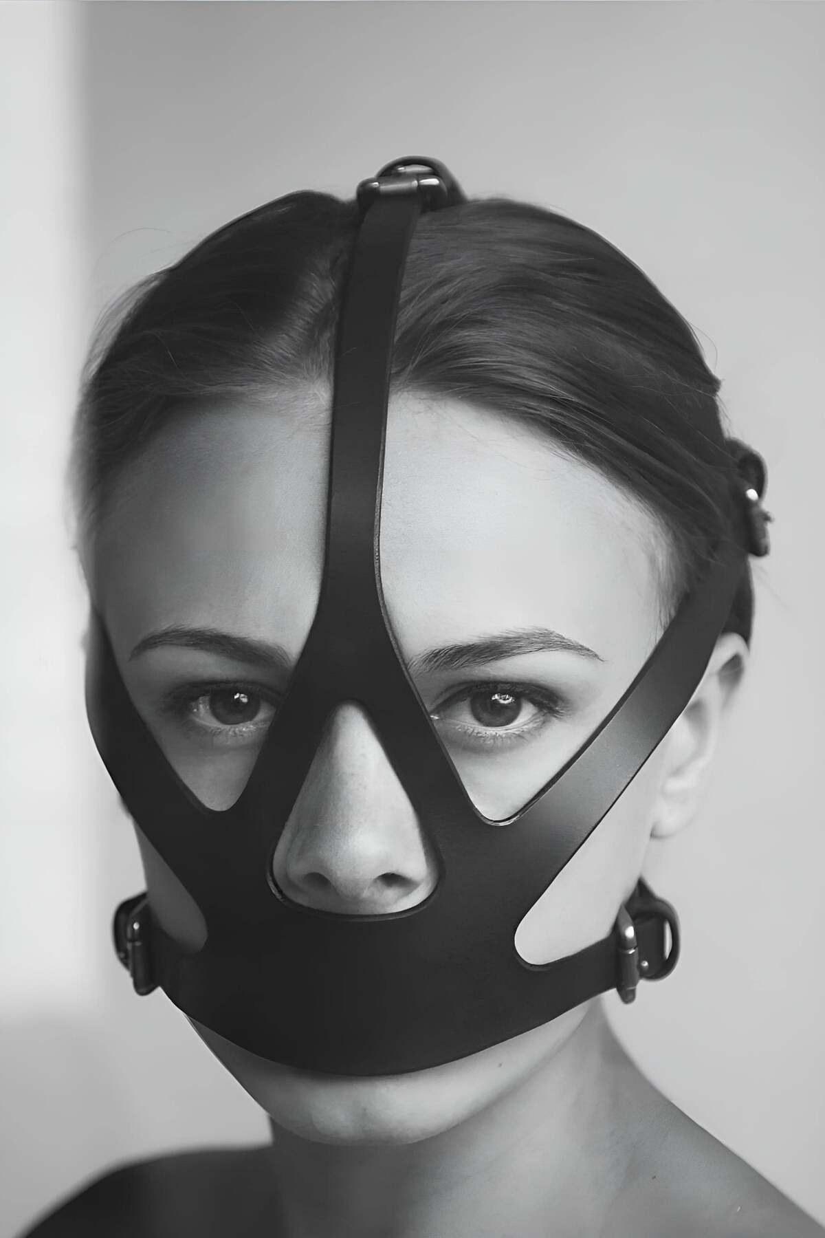 Sexy Leather Women Mouth Mask, Fantasy Mouth Covered Face Mask