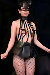 Mini Skirt Body Harness and Cat Mask Set