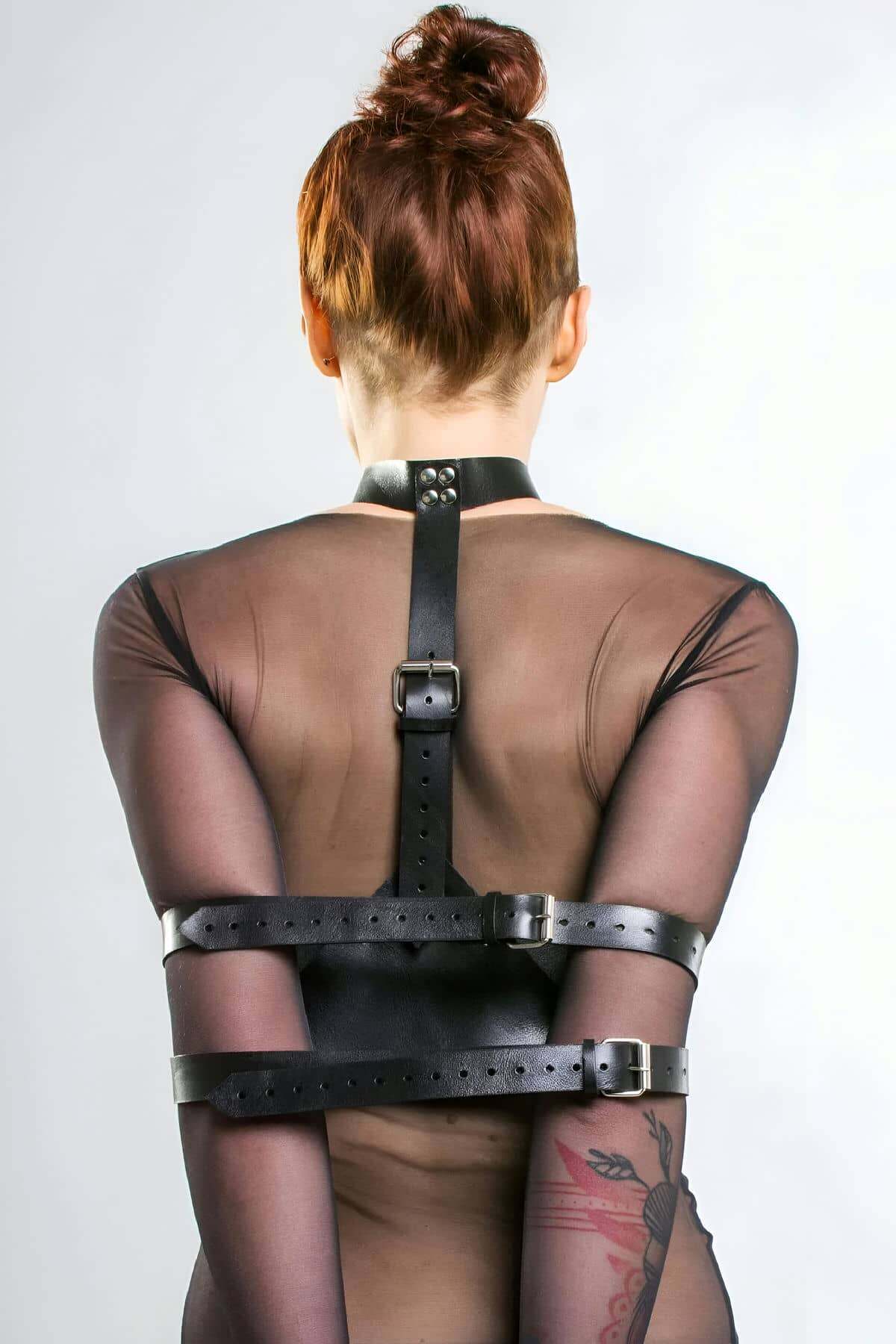 Fancy Leather Arm Cuff with Neck Tie