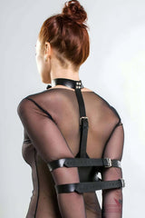 Fancy Leather Arm Cuff with Neck Tie