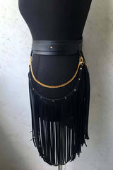 Fancy Leather Tassel Skirt Harness