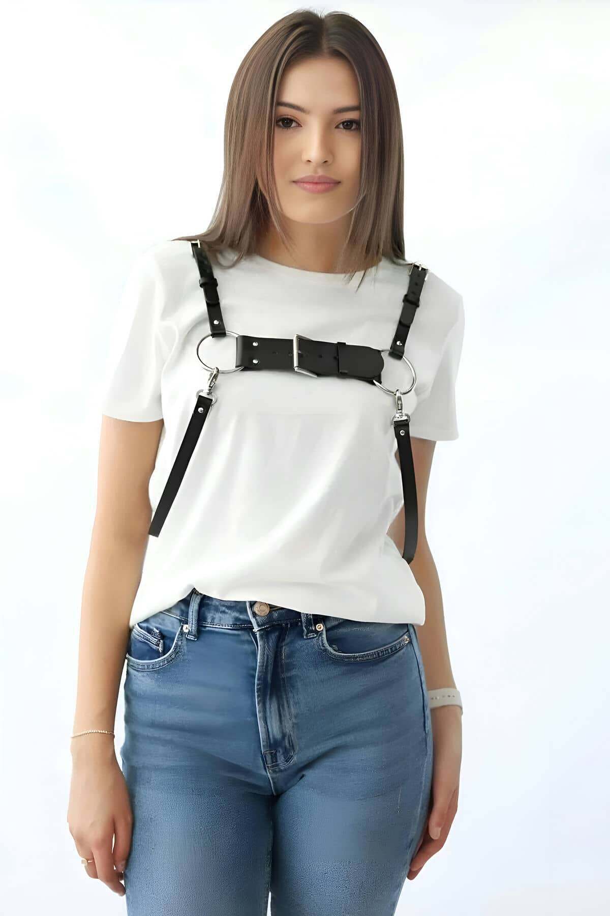 Stylish Leather Women's Belt, Leather Belt Over Dress