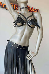 Tassel Skirt and Tassel Bra Harness Set