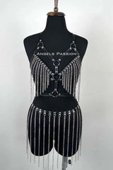Chain Harness Set, Leather Chain Skirt Set