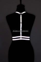 Reflective in the Dark - Reflective Chest Harness, Party Harness, Dress Accessory