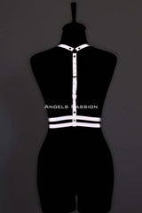 Reflective in the Dark - Reflective Chest Harness, Party Harness, Dress Accessory