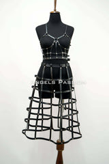 Leather Skirt and Leather Chest Harness Set, Cosplaywear