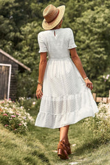 Swiss Dot Ruffle Hem Dress