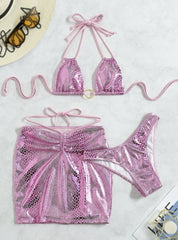 Elegant High-Waist Bikini â€?Halter Luxe
