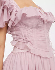 Lilac Reverie Ruffle Dress