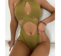 Solid Halter Vacation Wrap